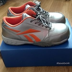 Reebok work shoes; composite toe, slip resistant